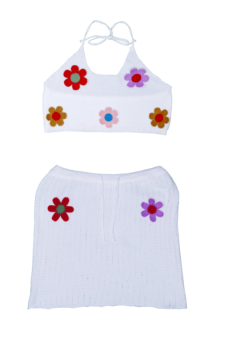 AXTZH Crochet Halter Crop & Skirt Beachwear Set X2919-WHIPR-BW2PF