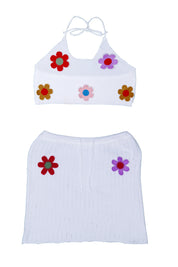 AXTZH Crochet Halter Crop & Skirt Beachwear Set X2919-WHIPR-BW2PF