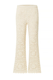 AXTZH Resort-Inspired Crochet Pants Featuring Sheer Weave and Flowing Silhouette X0139-BEIGE-BW1PLO