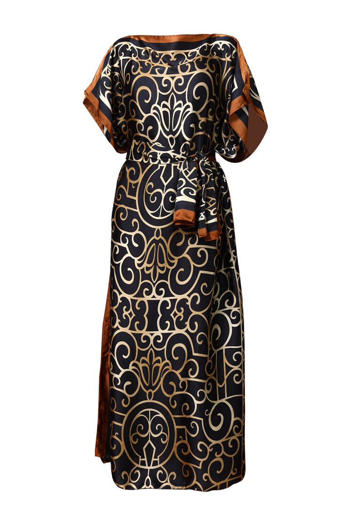 AXTZH Flowing Kaftan Nightwear with Adjustable Waist Strap and Elegant Detailing-COFPR-K2S