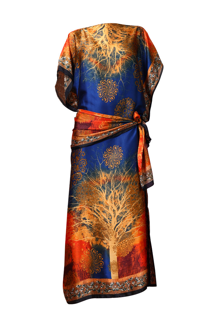 AXTZH Flowing Kaftan Nightwear with Adjustable Waist Strap and Elegant Detailing-TEAPR-K2S