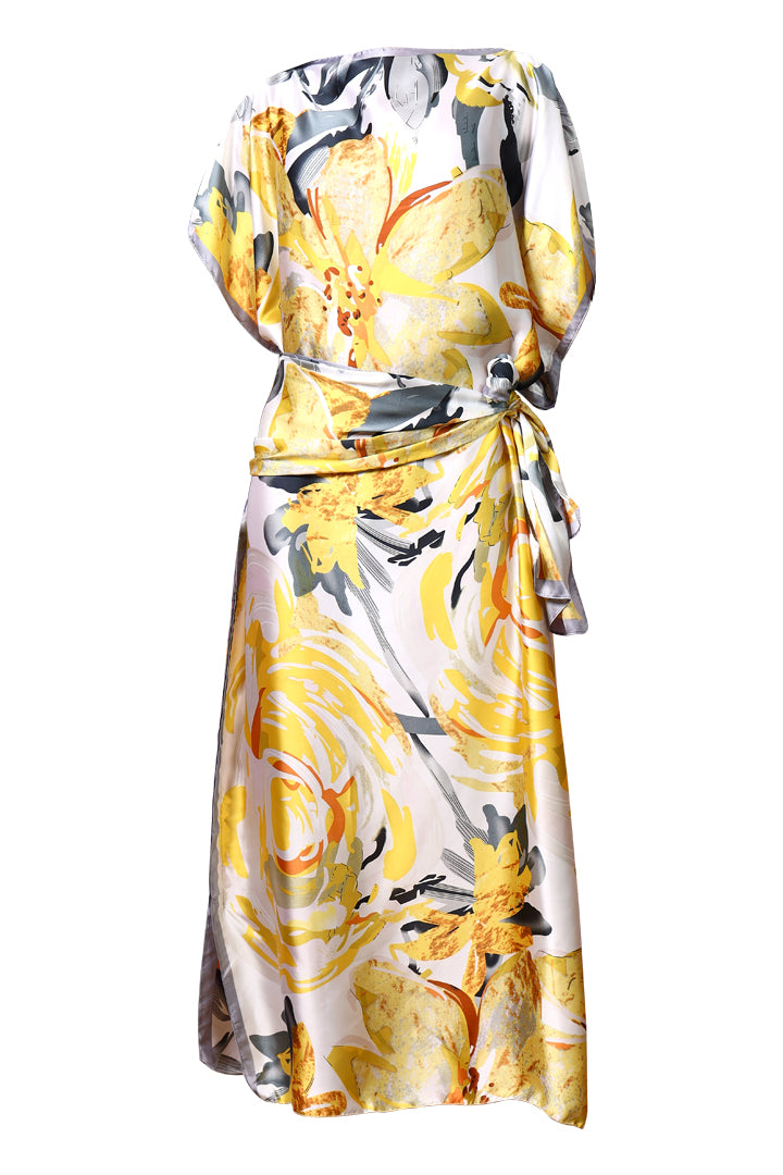 AXTZH Flowing Kaftan Nightwear with Adjustable Waist Strap and Elegant Detailing-LEMPR-K2S