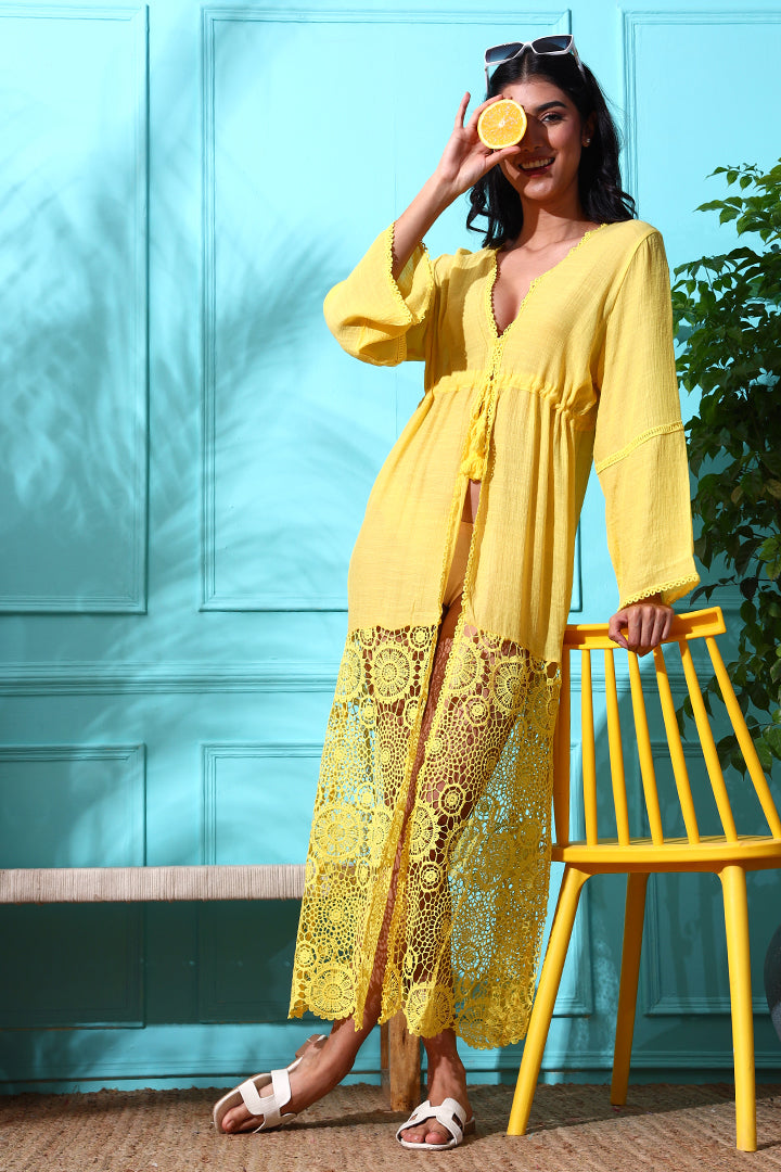 AXTZH Make Waves in Style with This Flirty Lingerie Swimwear Piece X2601-CORNSILK-SNGB2