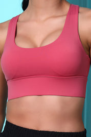 AXTZH Everyday Essential Bra with Wide Straps and Smooth Supportive Fit X0629-ROSE-CP119