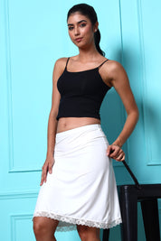 AXTZH Innerwear Piece with Refined Hem Lace and Comfortable Everyday Fit X5014-WHITE-SKP1