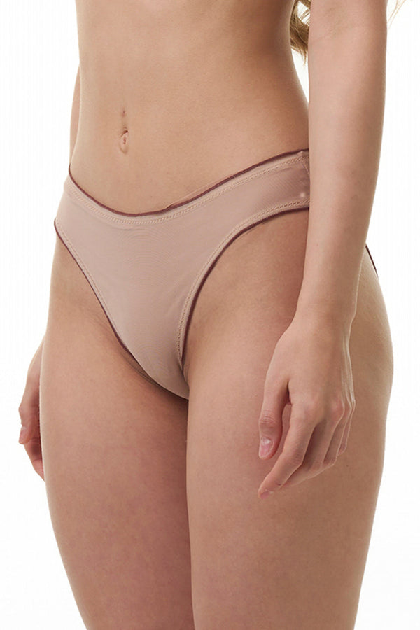 BELLAGIO PANTY-BP0817 Nude Low Rise Net Self Design Bikini Panty