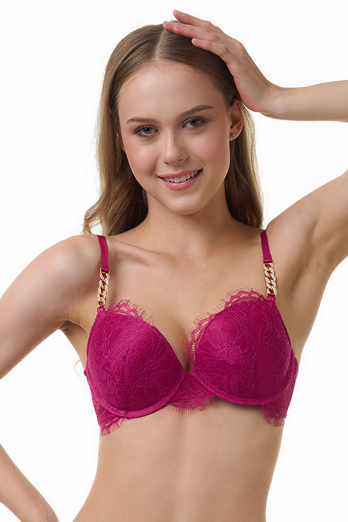 BELLAGIO BRA-BB8075 Lace design Underwired Push Up Lightly Padded Medium Coverage Bra