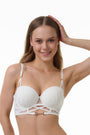 BELLAGIO BRA-BB5341 White Lace design Underwired Push Up Lightly Padded Medium Coverage Bra