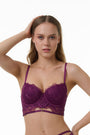 BELLAGIO BRA-BB5337 Dpurple Lace design Underwired Push Up Lightly Padded Medium Coverage Bra