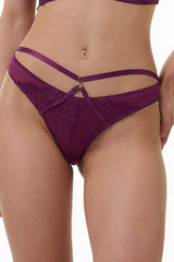 BELLAGIO PANTY-BP5337 Dpurple Floral lace design Net panty
