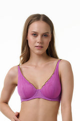 BELLAGIO BRA-BB0817 Purple Underwired Non padded Net bra