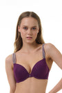 BELLAGIO BRA-BB1009 Dpurple Solid Underwired Push Up Lightly Padded Medium Coverage Bra