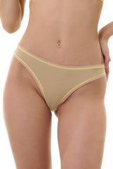 BELLAGIO PANTY-BP0817 Cornsilk Low Rise Net Self Design Bikini Panty