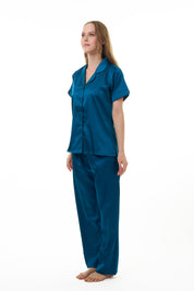 ANGELS NIGHTWEAR-AC2SAPLAIN Short sleeve satin night suit with lounge pants