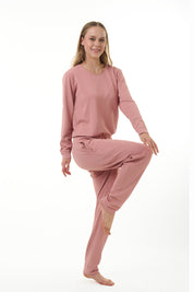 ANGELS NIGHTWEAR-A129IO Round neck full sleeves Top and Pyjama