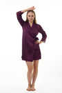 BR ANGELS NIGHTWEAR-GCF11SAPLAIN Lace Satin Nightdress with Robe