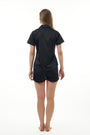 ANGELS NIGHTWEAR-AA2SAPLAIN Short sleeve satin night suit with Short pants