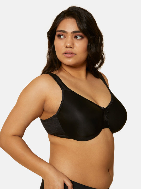 TRIUMPH BRA V160765-BLACK 04 Non Padded Wired Smooth Minimizer Bra
