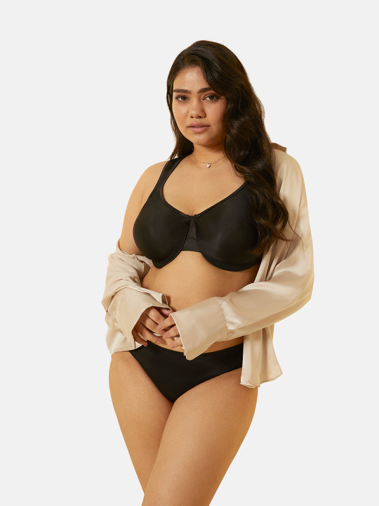 TRIUMPH BRA V160765-BLACK 04 Non Padded Wired Smooth Minimizer Bra