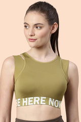 ENAMOR BRA-A201 Thai Green Active Energy Sports Bra | Dry Fit High Impact Longline Sports Bra