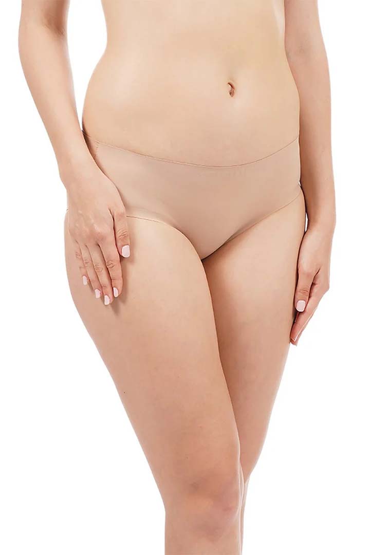 AMANTE PAN11412-SANDALWOOD VANISH SOLID LOW RISE HIPSTER SEAMLESS PANTY