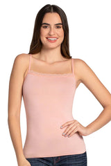 AMANTE LIN82801 Empatiens Pink Modal Lace Camisole
