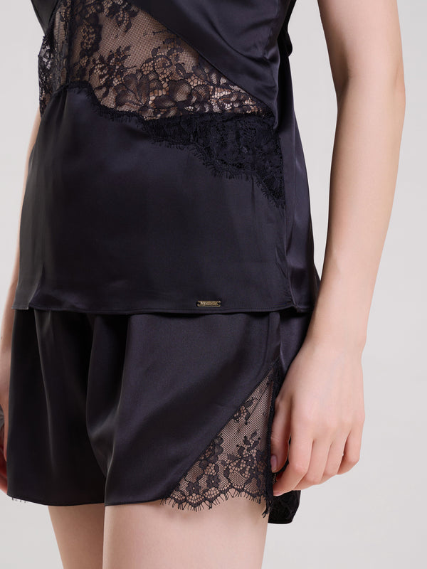 Mysthelle BLACK CAMI TOP AND SHORTS