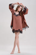 Mysthelle BROWN ROBE WITH CAMI DRESS