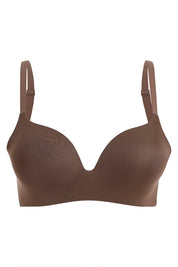 BELLAGIO Deep Plunge Bra with Light Padding, Seamless Finish, and Sleek Contour BB2215-CHOCO-CP301