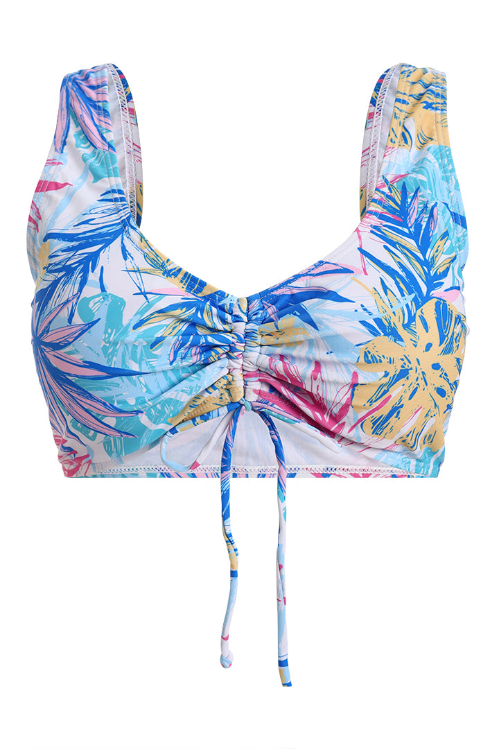 AXTZH 3-Piece Swimwear Set with Bikini, Matching Bottoms, and Sheer Hooded Cover-Up X1009-BLUPR-3PS
