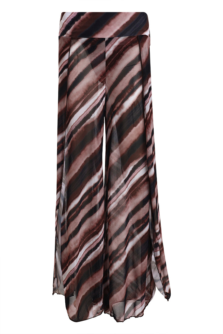 AXTZH Three-Piece Swimwear Set with Bikini Top, Bottom, and Flowing Sarong Skirt-X4614-COFPR-3PB