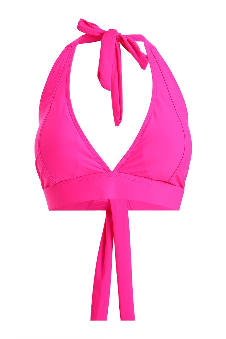 AXTZH Stylish Two-Piece Swim Set Featuring Sleek Bralette and Skirt Overlay Bottom for Women-X2517-NPINK-2PS