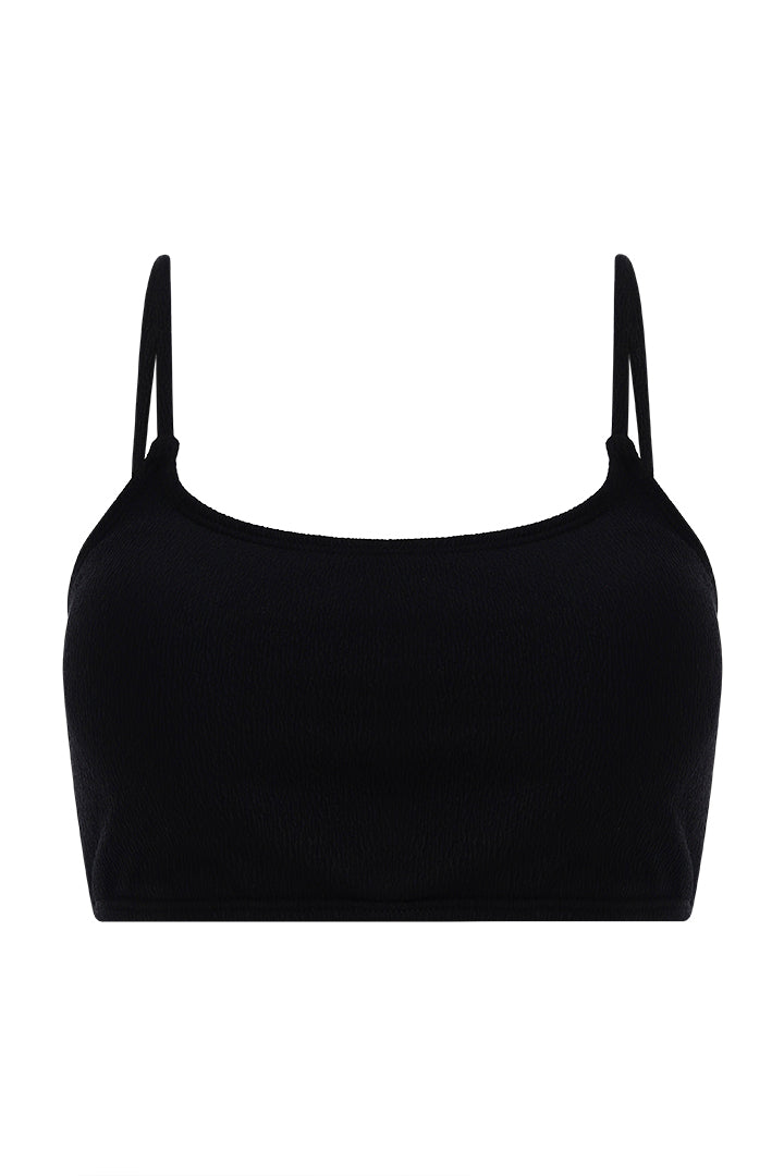 AXTZH Sexy Beachwear Co-Ord Set Featuring Minimalist Crop Top and Fitted Shorts-X4060-BLACK-2PS