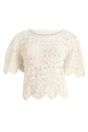 AXTZH Crochet Beachwear Top with Handcrafted Pattern and Relaxed Silhouette-X0228-BEIGE-BW1PTO