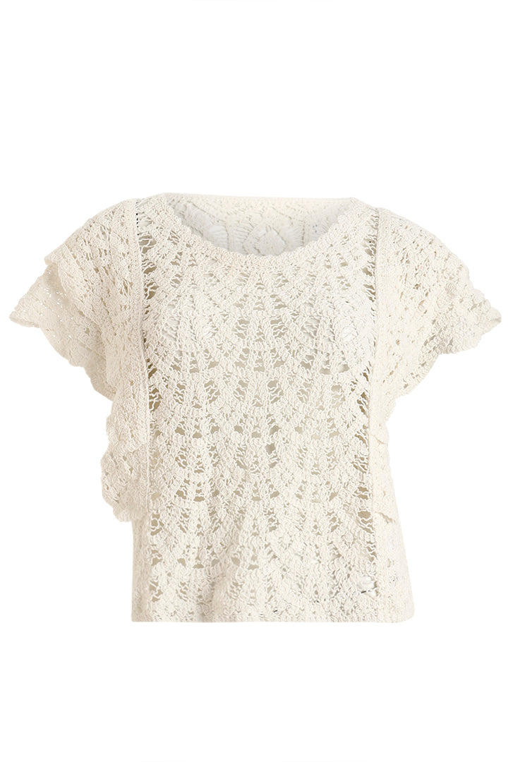 AXTZH One-Piece Crochet Top Beachwear – Comfortable, Playful, and Perfectly Versatile  220-BEIGE-BW1PTO