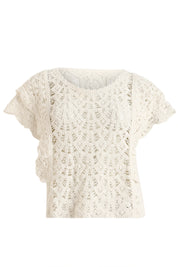 AXTZH One-Piece Crochet Top Beachwear – Comfortable, Playful, and Perfectly Versatile  220-BEIGE-BW1PTO