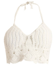 AXTZH Crochet Halter Beachwear Bra Top with Handcrafted Detailing and Playfu-X0169-BEIGE10-BW1PBL