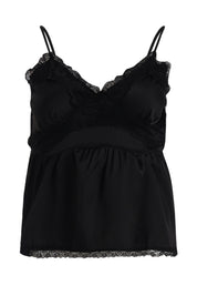 AXTZH Elegant Three-Piece Nightwear Ensemble Featuring Relaxed Fit and Romantic Detailing-X2498-BLACK-NSL3PS