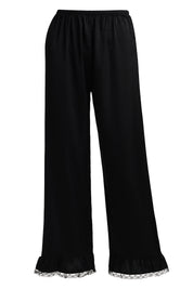 AXTZH Elegant Three-Piece Nightwear Ensemble Featuring Relaxed Fit and Romantic Detailing-X2498-BLACK-NSL3PS