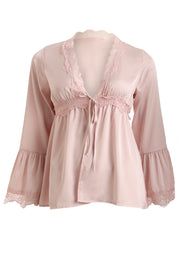 AXTZH Elegant Three-Piece Nightwear Ensemble Featuring Relaxed Fit and Romantic Detailing-X2498-BLUSH-NSL3PS