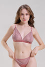 Mysthelle BLUSH PINK FISHNET BRALETTE & THONG SET