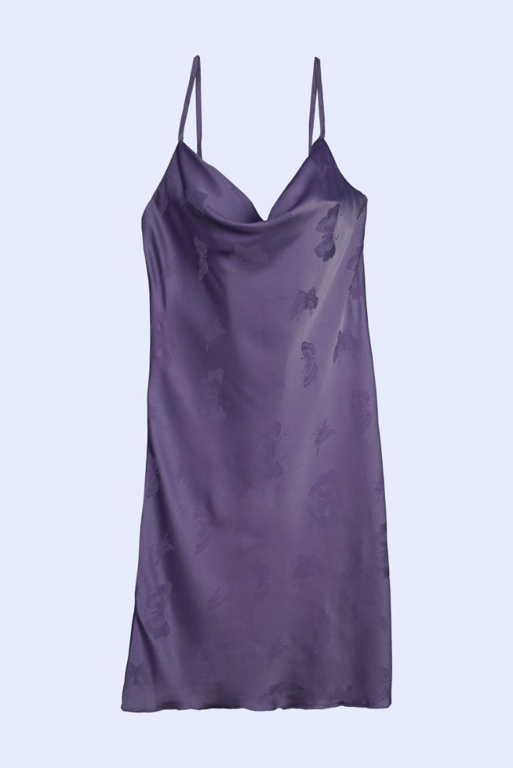 AXTZH Satin Butterfly Nightdress NIGHTWEAR X0301-LAVENDER-F1S