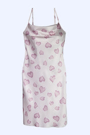 AXTZH Satin Heart Print Nightdress NIGHTWEAR X0301-PINPR-F1S
