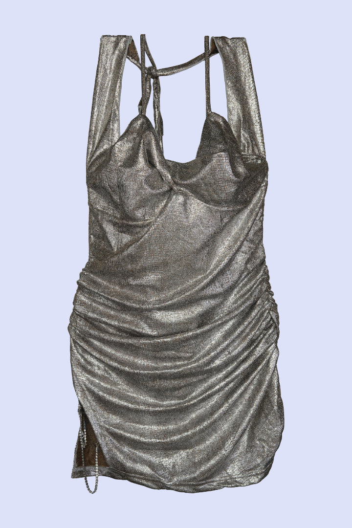 AXTZH Shimmered Allure Nightwear 24-XF1LY1661-SILVER-EIO