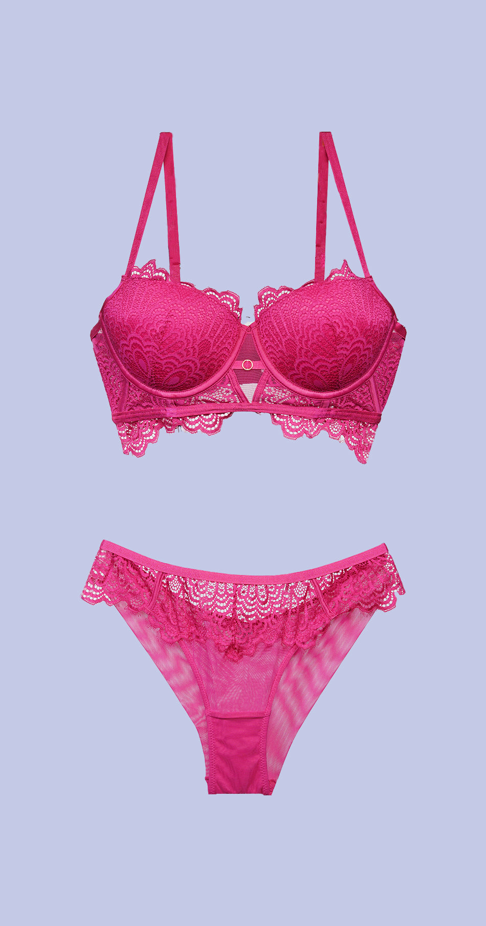 BELLAGIO Stylish Lace Panty Paired with Matching Bra for Women – Comfort Meets Allure BP5357-FUCHSIA