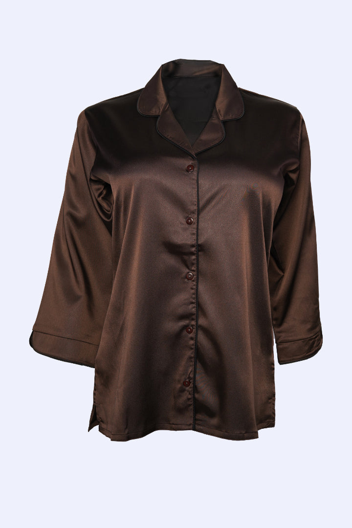 ANGELS FASHION Dreamy Nights Two-Piece Set Designed for Comfort and Seductive Sophistication AG1118-COFFEE-C2S