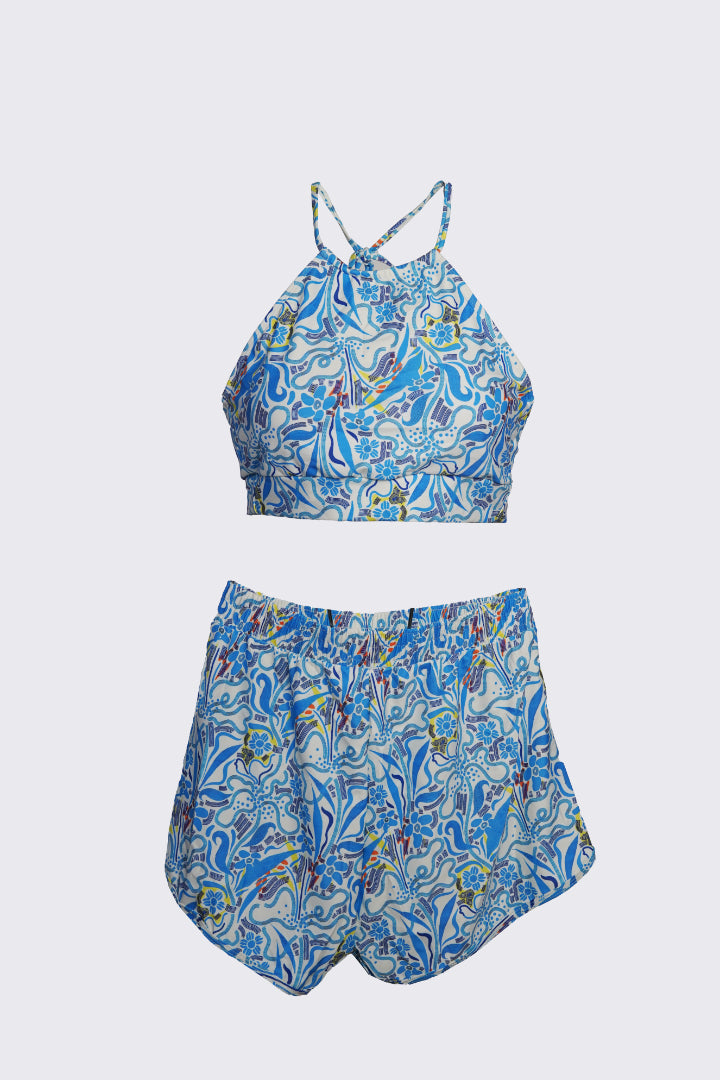AXTZH Tidal Glow Three-Piece Swim Set  X4027-BLUPR-3PS