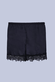 AXTZH Chic 2-Piece Nightwear Set with Strappy Top and Sheer Shorts for Effortless Elegance X2377-BLACK-A4S