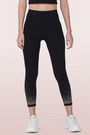 ENAMOR-E040 Jet Black HUGGED LEGGING | DRY FIT PRINTED LEGGINGS