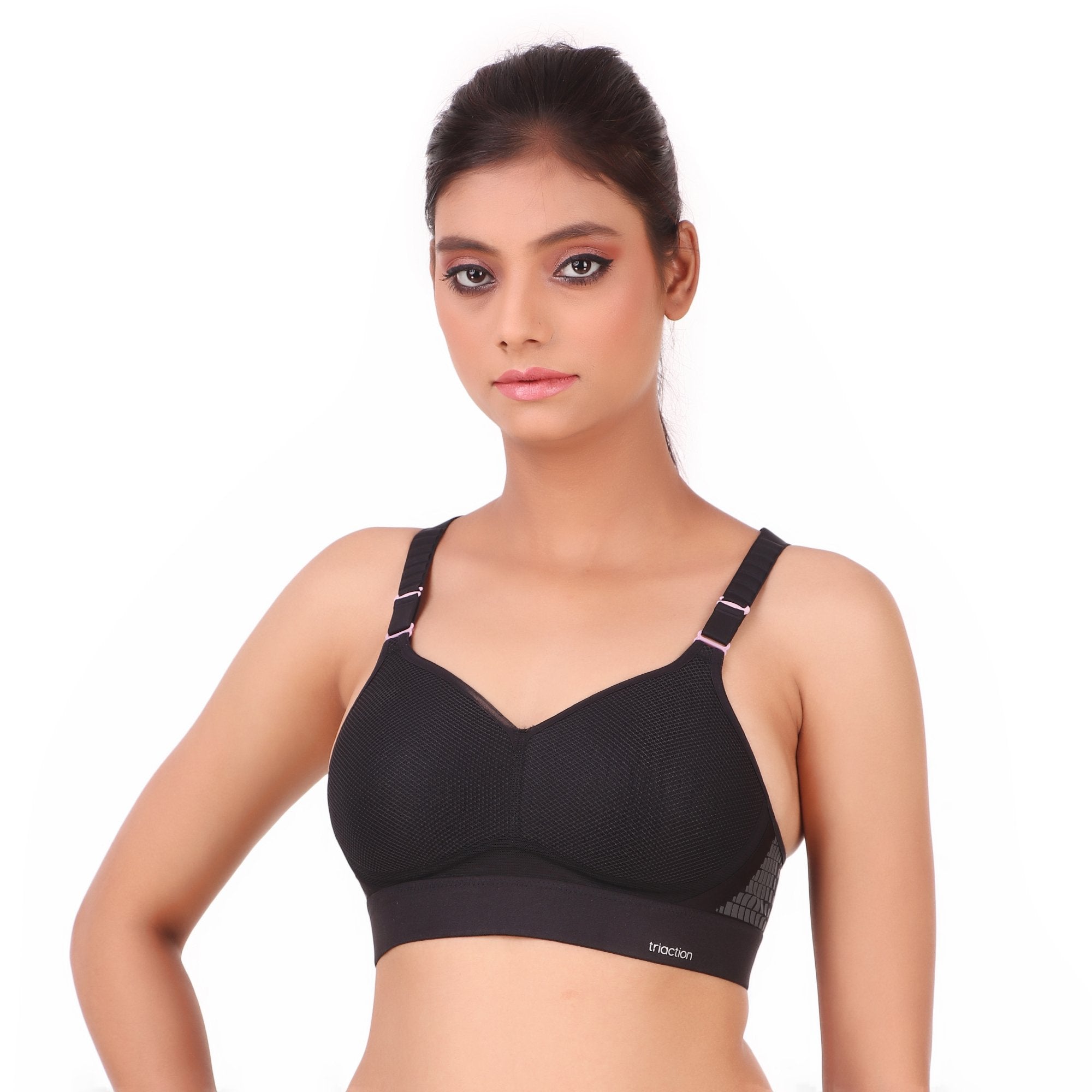 TRIUMPH-110I508  Padded Non Wired with Back Hook Polymide Spandex Fabric Sports Bra